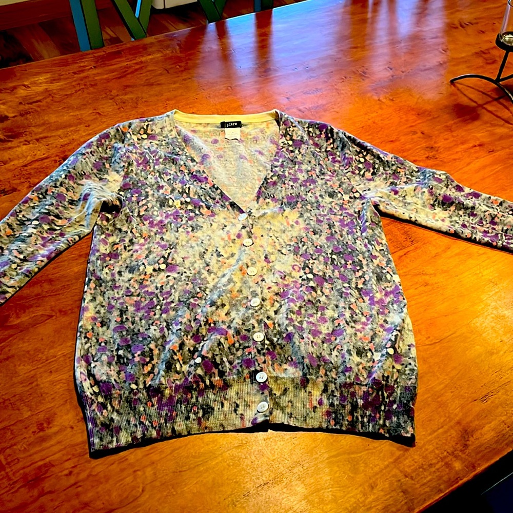 J. Crew v- neck cardigan floral print